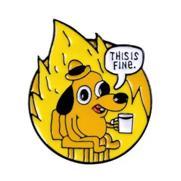 Everything’s Fine x Mental Health Matters colorful enamel cartoon pin brooch - Picture 12 of 15